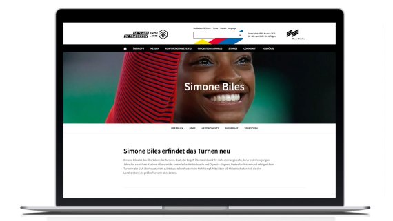 The hero page of Simone Biles on ISPO.com