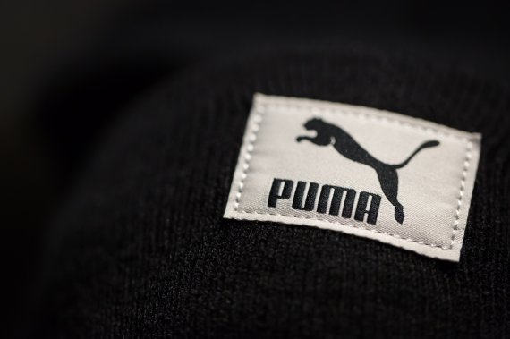 The embroidered Puma logo