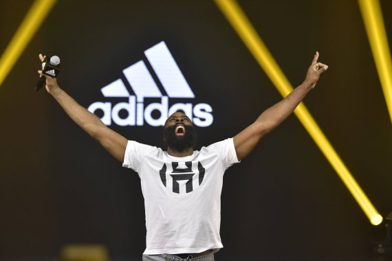 Basketballer James Harden is one of the most prominent Adidas wearers in the USA.