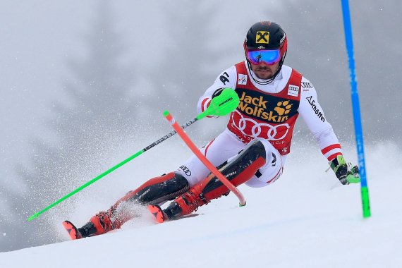 Marcel Hirscher in suit of outfiter Schöffel.