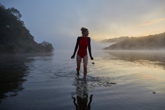 Freiwasserschwimmerin Anne-Celine Jaeger in Wales